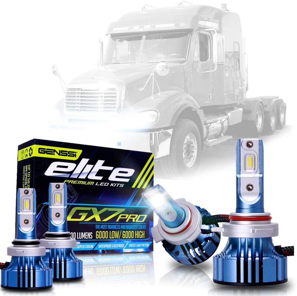 Genssi LED Low & High Beam Headlight Bulb Pro Kit Compatible with Freightliner Columbia 120 1996-2017