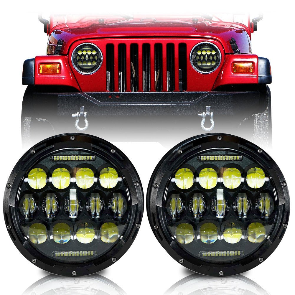 XPE Honeycomb Array Black LED Headlights LED Fog for Jeep Wrangler JK 2007-2018