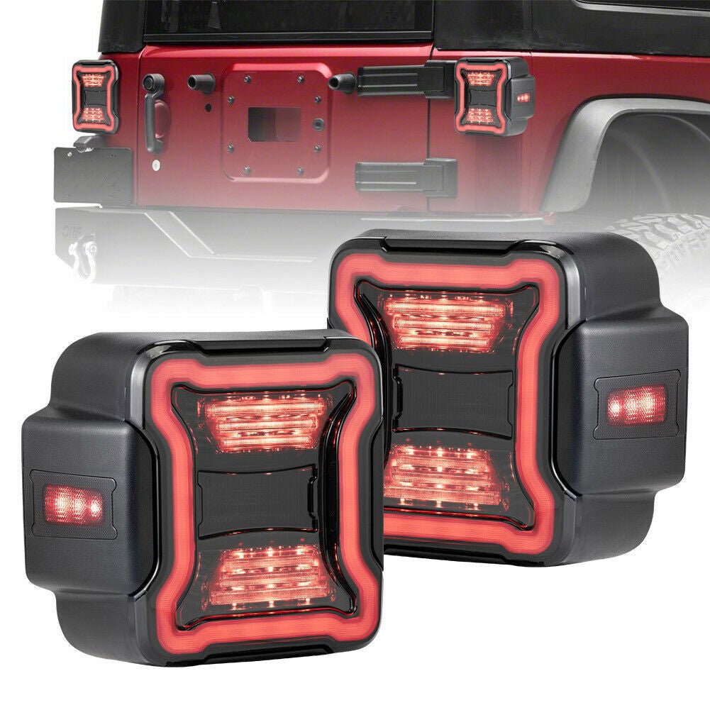 Tail Lights Smoked Lens WReverse Turn Signal Lights for Jeep Wrangler JL 2018-2023
