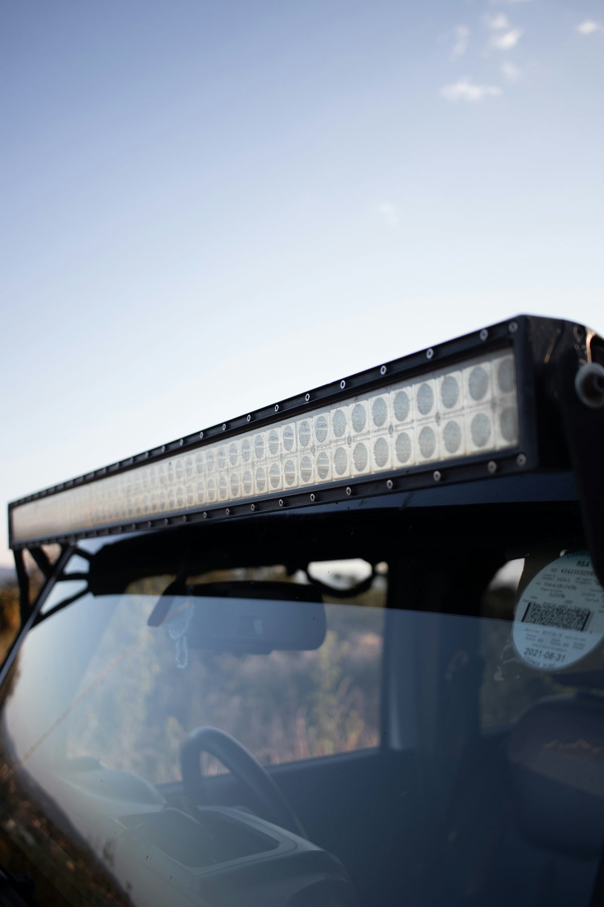 a close up of a light on a vehicle