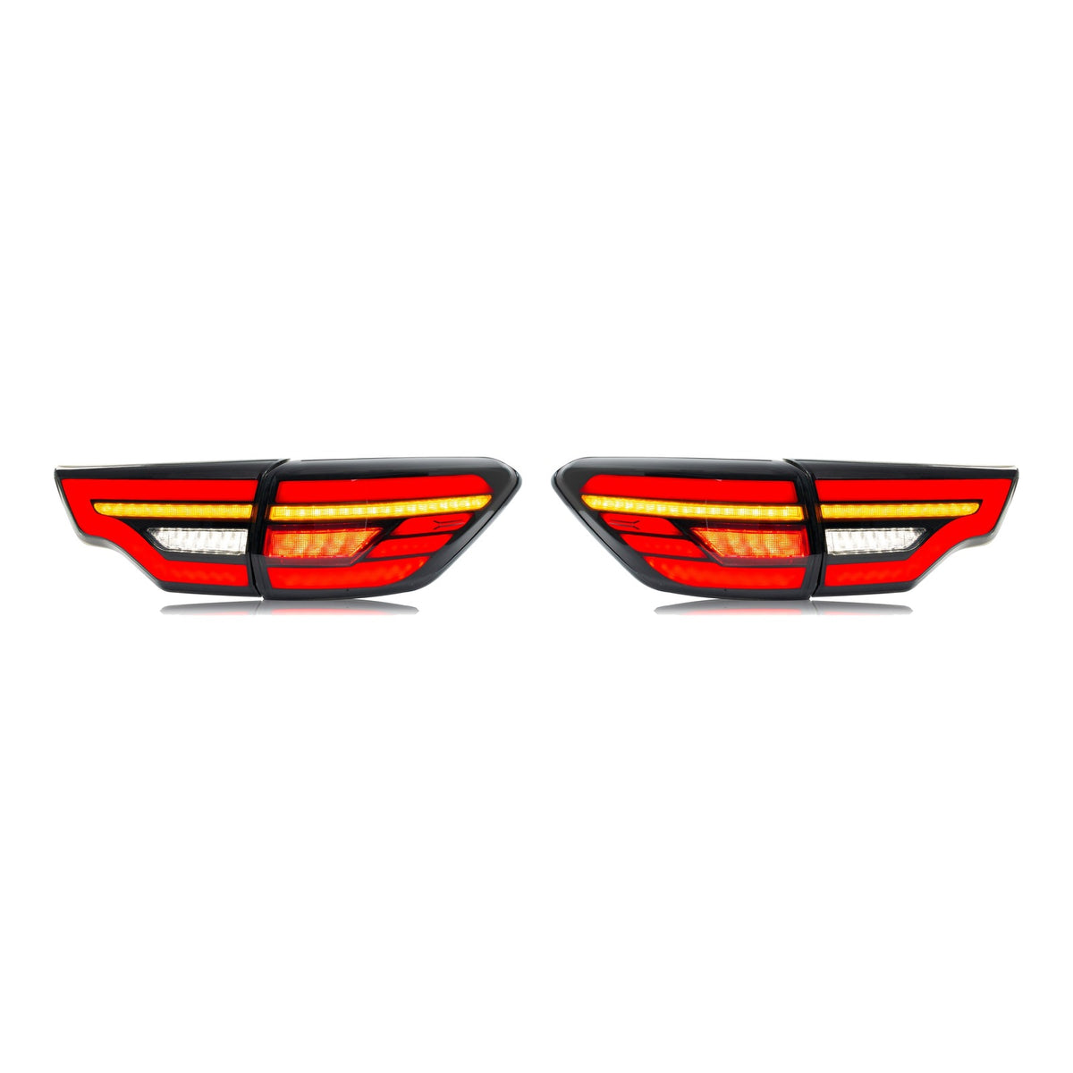 Black Sequential LED Tail Lights Pair for Toyota Highlander LE / SE (2014-2019)