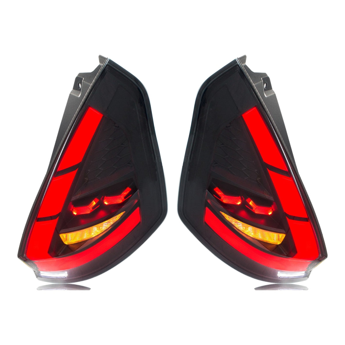 Smoked Sequential LED Tail Lights Pair for Ford Fiesta Hatchback (2011-2019)