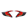 Black Sequential LED Tail Lights Pair for Honda Civic Sedan (2016-2021)