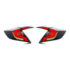 Black Sequential LED Tail Lights Pair for Honda Civic Sedan (2016-2021)