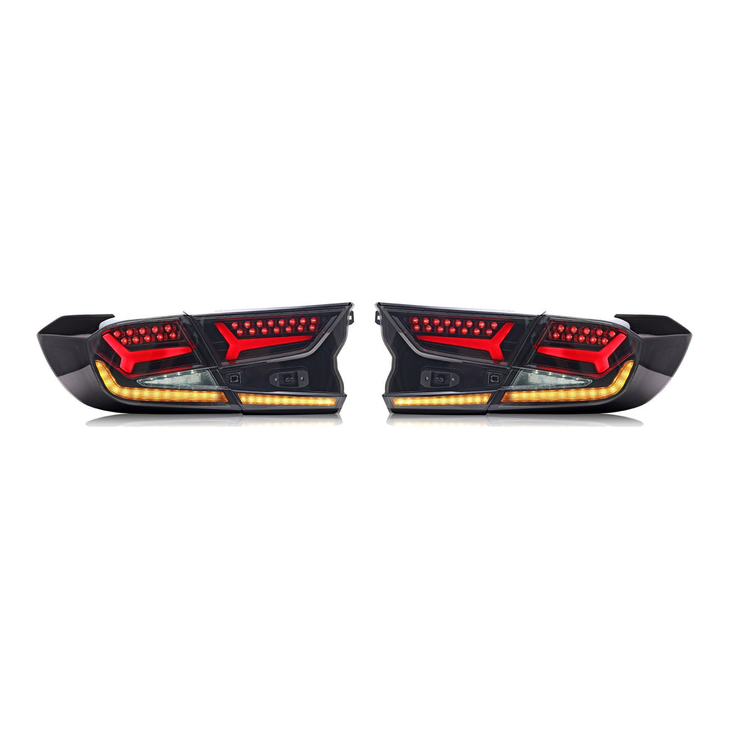 Black Sequential LED Tail Lights Pair for Honda Accord Sedan (2018-2022)