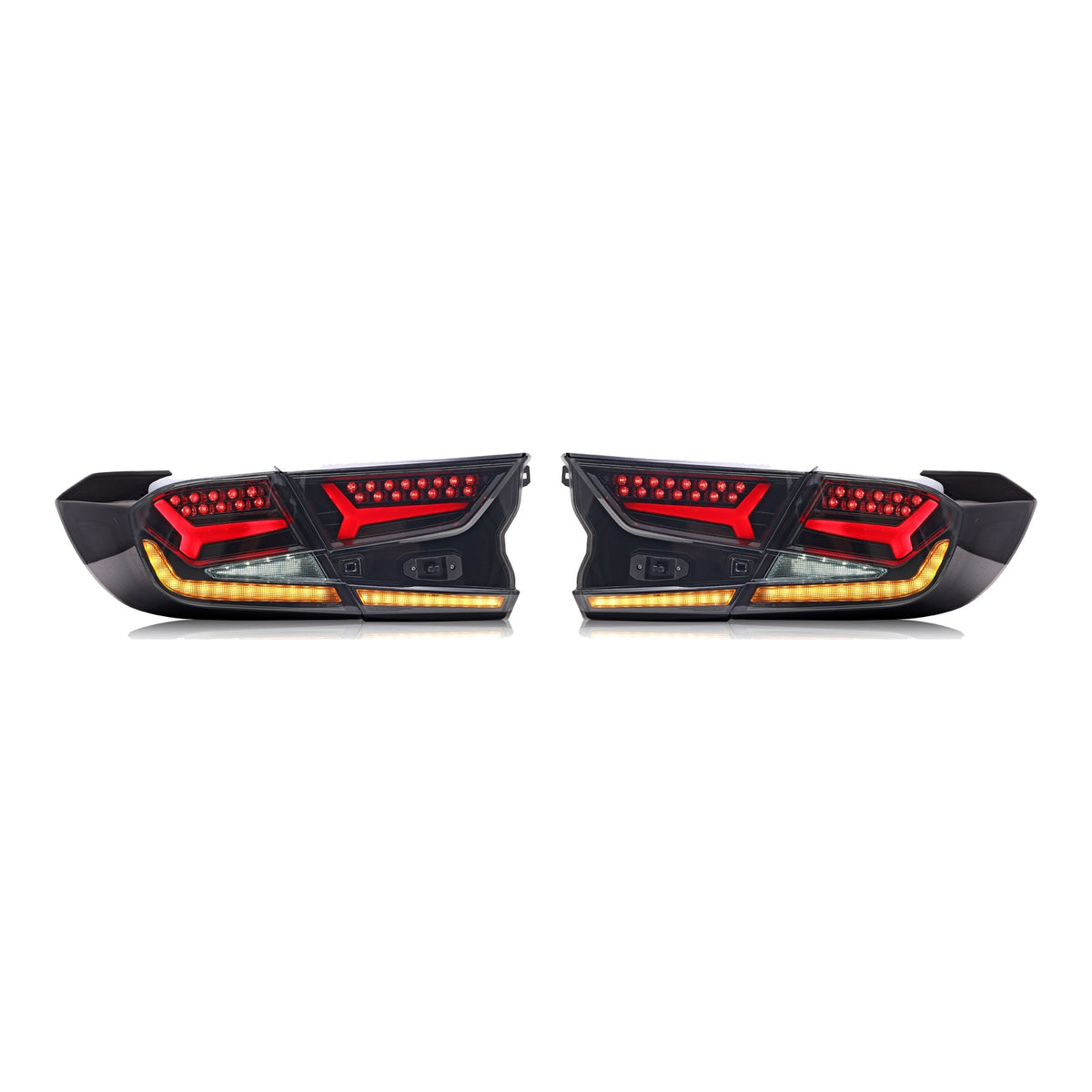 Black Sequential LED Tail Lights Pair for Honda Accord Sedan (2018-2022)