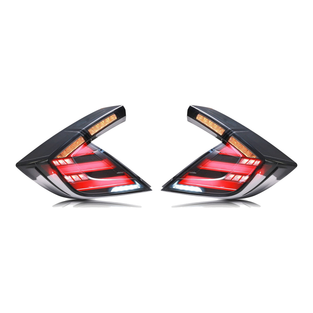 Smoked Sequential LED Tail Lights Pair for Honda Civic Hatchback (2017-2021)