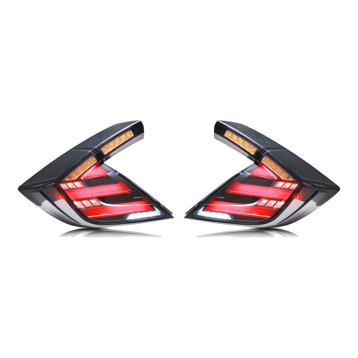 Smoked Sequential LED Tail Lights Pair for Honda Civic Hatchback (2017-2021)