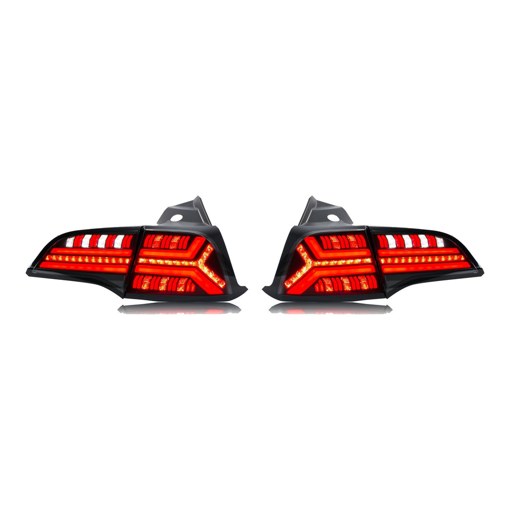 Clear Sequential LED Tail Lights Pair for Tesla Model 3 / Model Y (2017-2022)