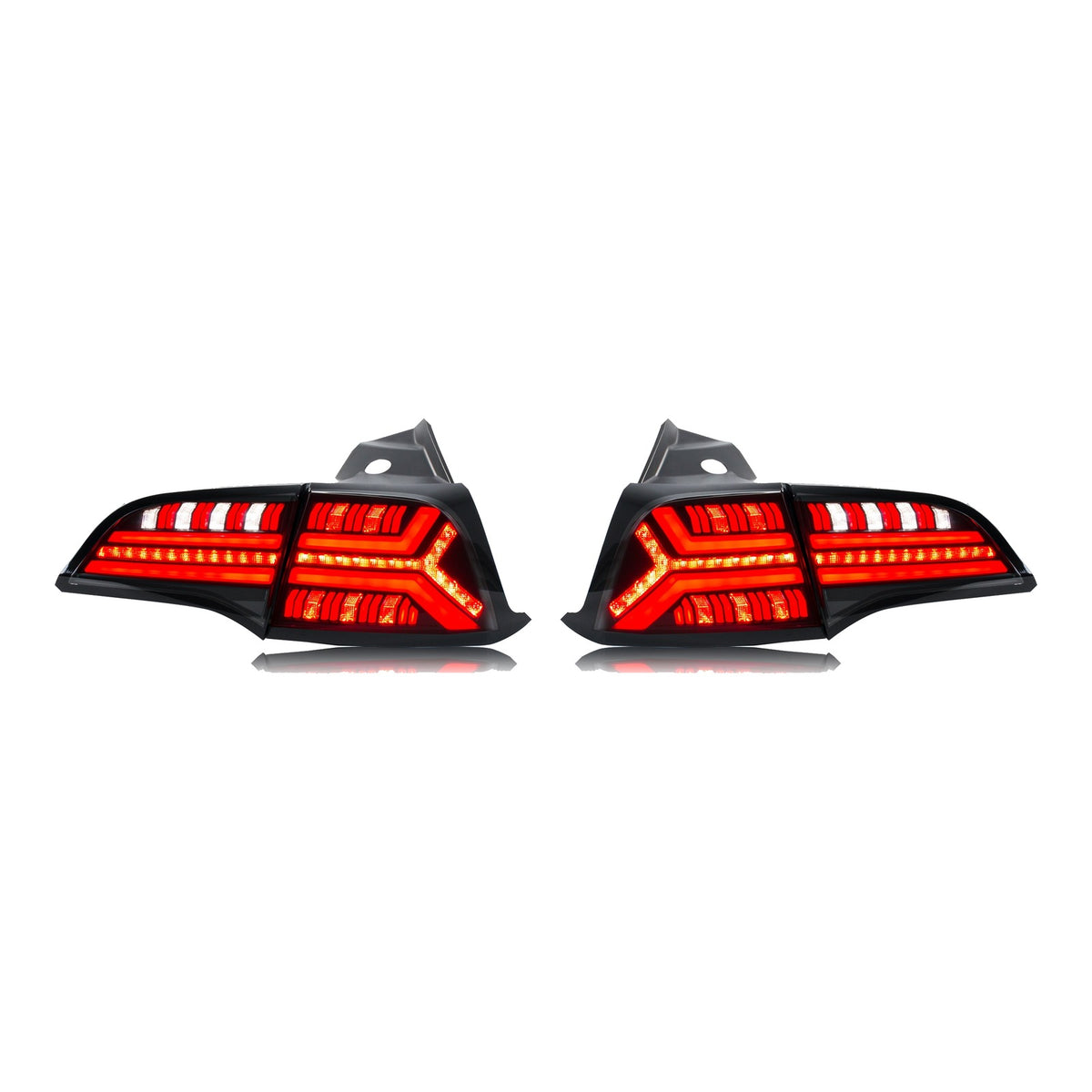 Clear Sequential LED Tail Lights Pair for Tesla Model 3 / Model Y (2017-2022)