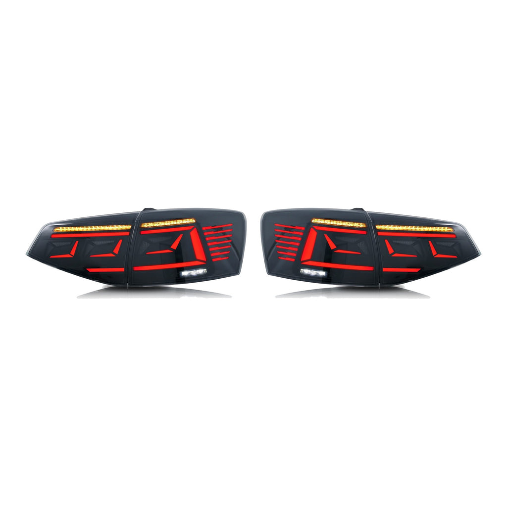 Smoked Sequential LED Tail Lights Pair for VW Jetta Sedan (2015-2018)