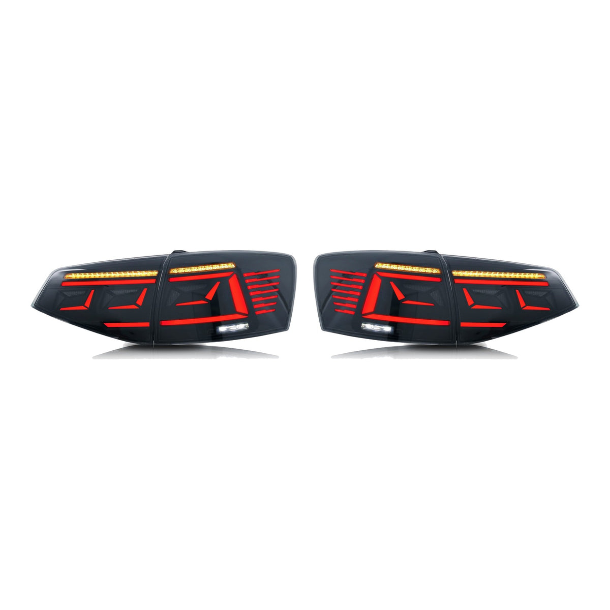 Smoked Sequential LED Tail Lights Pair for VW Jetta Sedan (2015-2018)