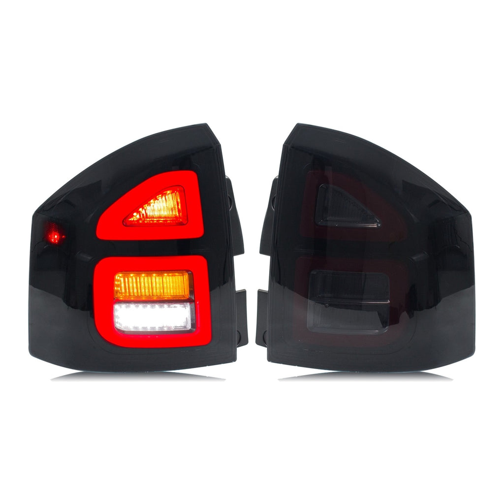 Smoked Sequential LED Tail Lights Pair for Jeep Compass (2007-2017)