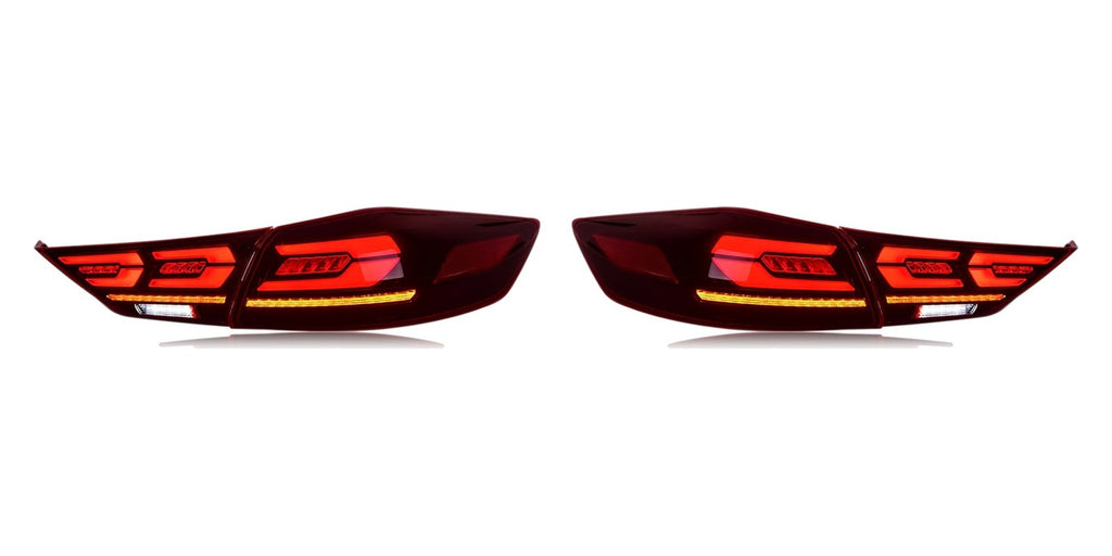 Red Sequential LED Tail Lights Pair for Hyundai Elantra Sedan (2017-2018)