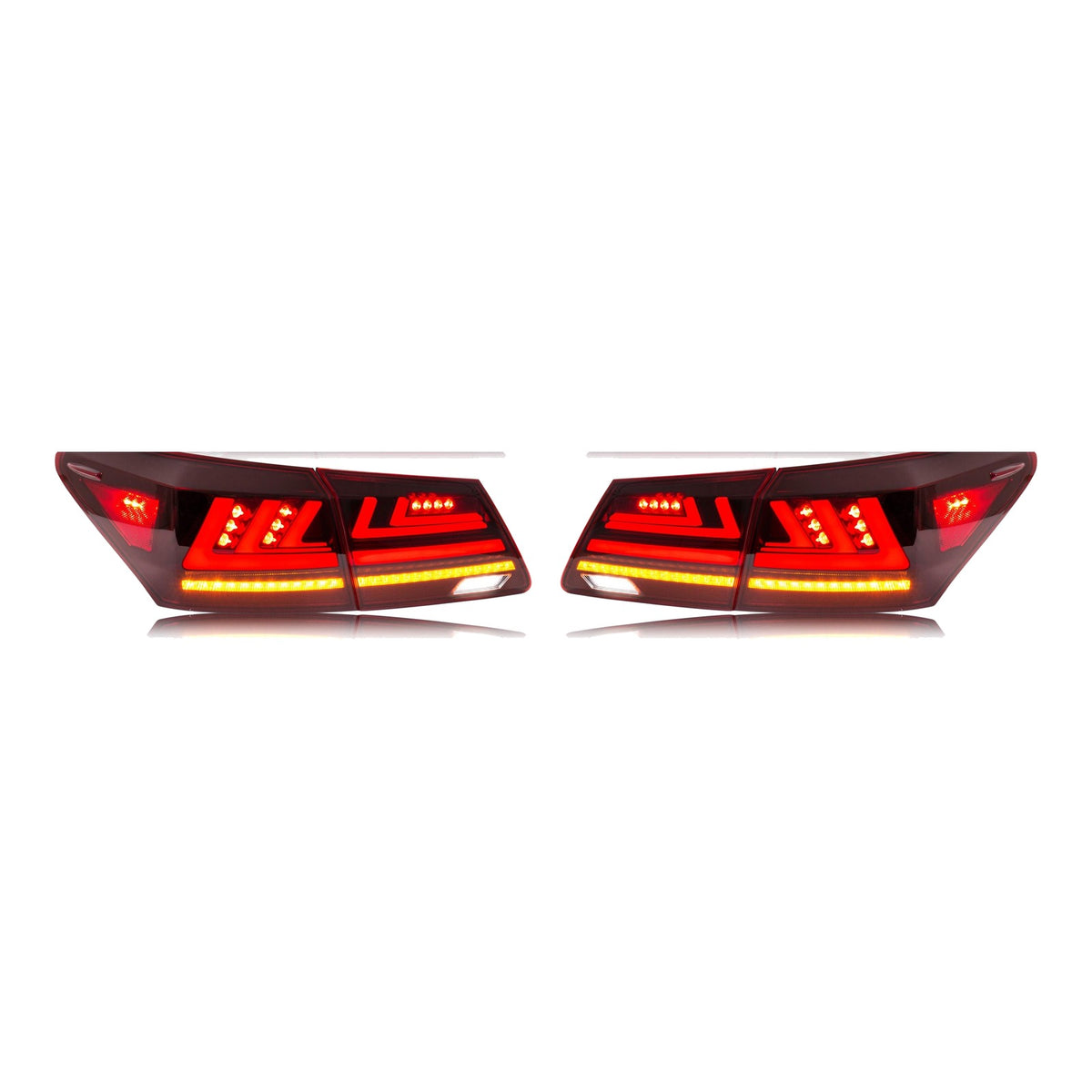 Red Sequential LED Tail Lights Pair for Lexus ES350 (2007-2012)