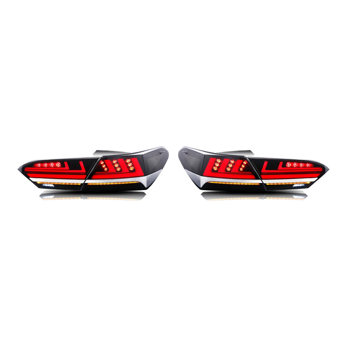 Black Sequential LED Tail Lights Pair for Toyota Camry (2018-2023)
