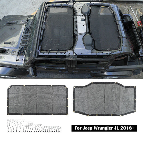 Twin Mesh Bikini Shade Top Cover for Jeep Wrangler JL 4DR 2018-2023 Default Title Exterior Part