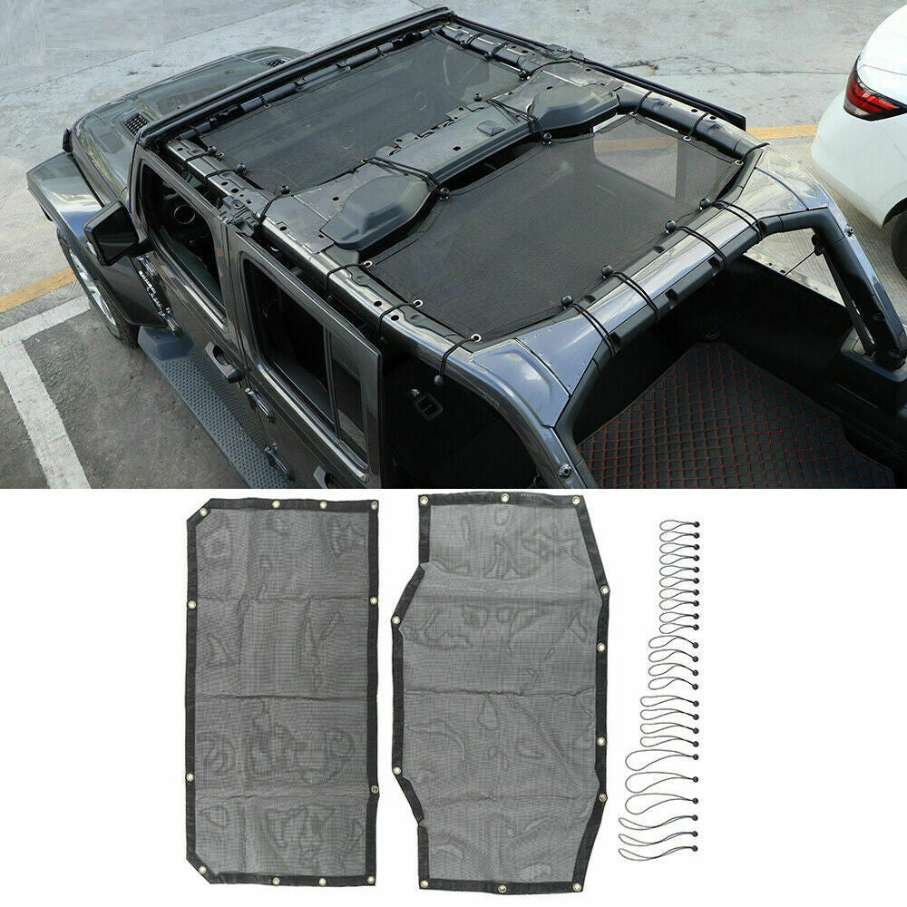 Twin Mesh Bikini Shade Top Cover for Jeep Wrangler JL 4DR 2018-2023 Exterior Part