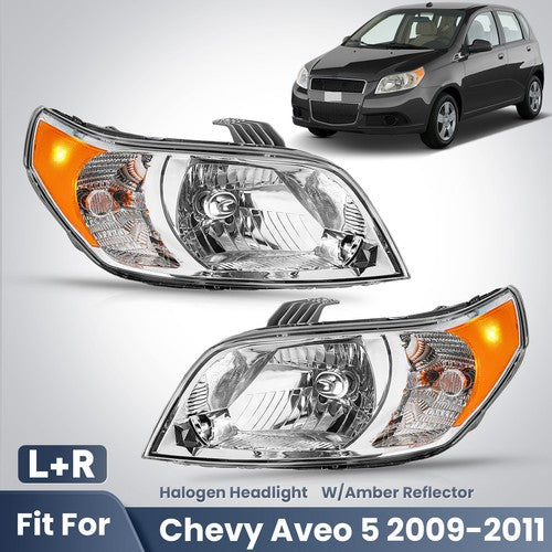 Fitment diagram for 2009-2011 Chevrolet Aveo5 headlights