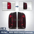 Left and right smoked tail lights fitment for 2015-2022 Chevy Colorado