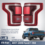 dark red LED tail light view 1 for Ford F-150 Raptor with BLIS (2017-2019)