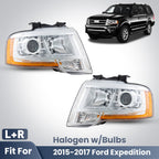 Fitment diagram for 2015-2017 Ford Expedition headlights