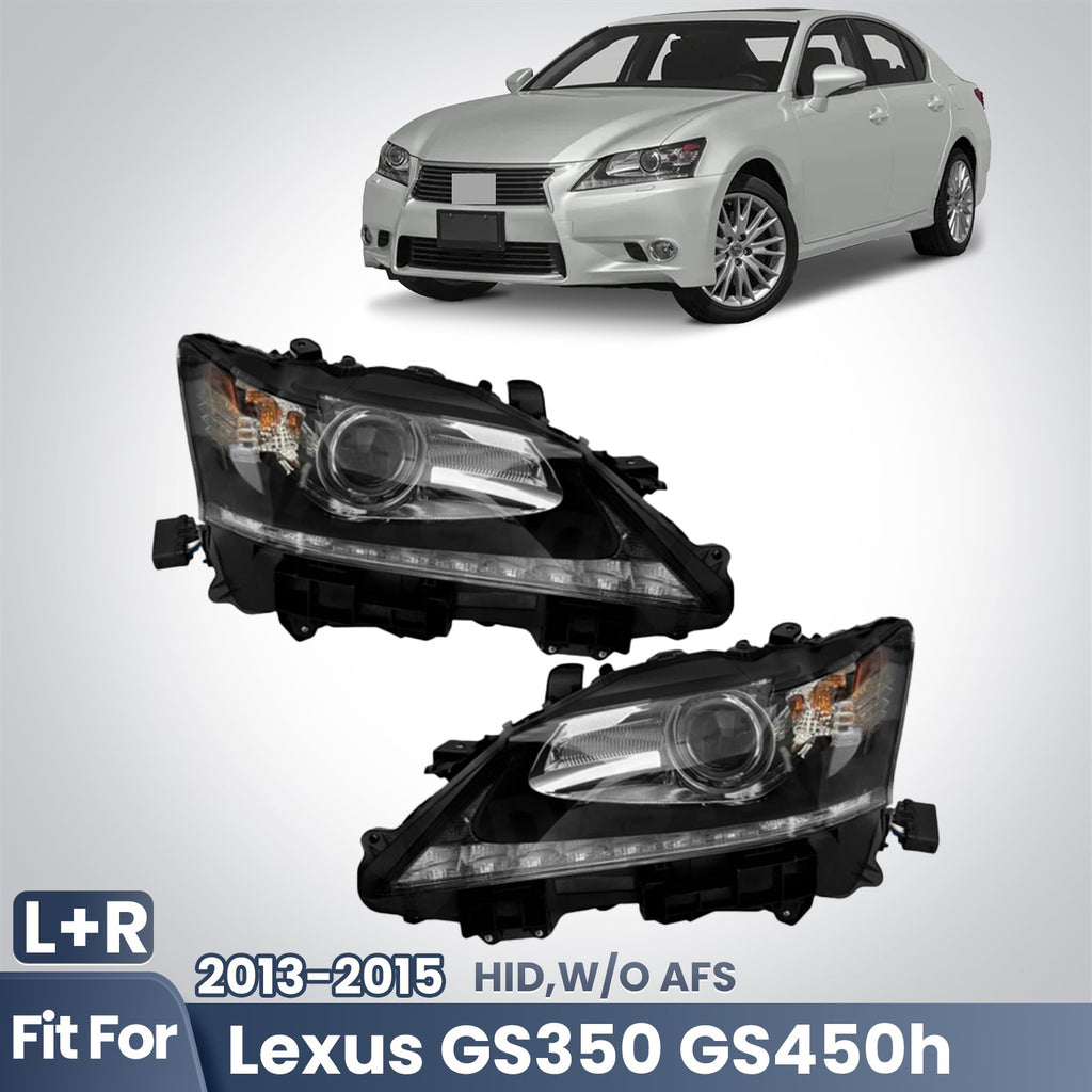 Fitment diagram for 2013-2015 Lexus GS350 headlights