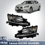 Fitment diagram for 2013-2015 Lexus GS350 headlights