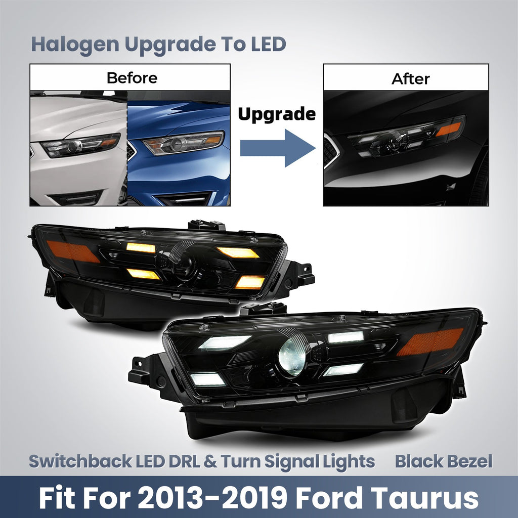 Fitment diagram for 2013-2019 Ford Taurus headlights