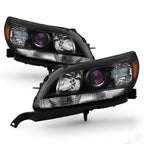 Black Halogen Projector Headlights Pair for Chevrolet Malibu (2013-2015)