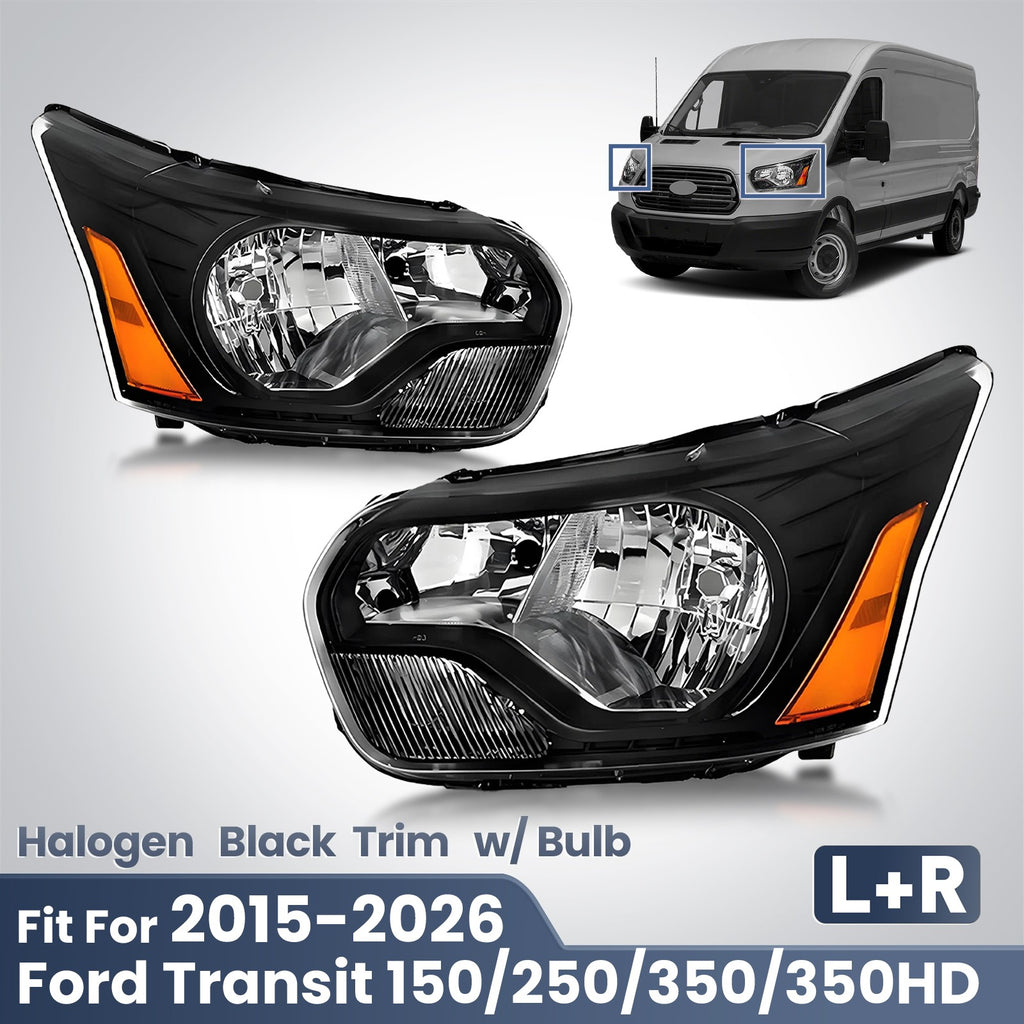 Fitment diagram for 2015-2026 Ford Transit headlights