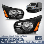 Fitment diagram for 2015-2026 Ford Transit headlights