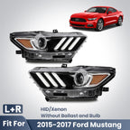 Fitment diagram for 2015-2017 Ford Mustang headlights