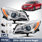 Fitment diagram for 2014-2017 Buick Regal headlights