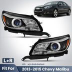Fitment diagram for 2013-2015 Chevrolet Malibu headlights