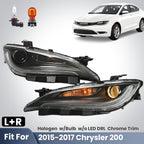 Pair halogen headlight front angle for 2015-2017 Chrysler 200