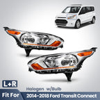 Fitment diagram for 2014-2018 Ford Transit Connect headlights
