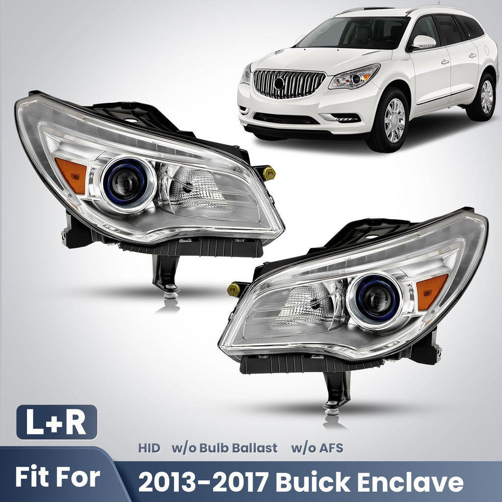 Fitment diagram for 2013-2017 Buick Enclave headlights