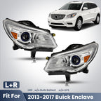 Fitment diagram for 2013-2017 Buick Enclave headlights