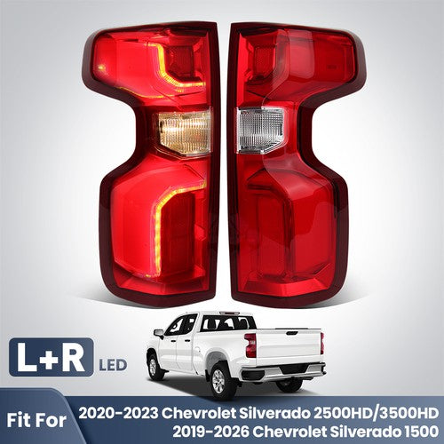 chrome LED tail light view 1 for Chevy Silverado 1500 (2019-2026)