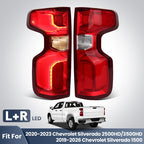 chrome LED tail light view 1 for Chevy Silverado 1500 (2019-2026)