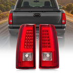 red C-tube LED tail light view 1 for Chevy Silverado 1500 2500 3500 (2003-2006)