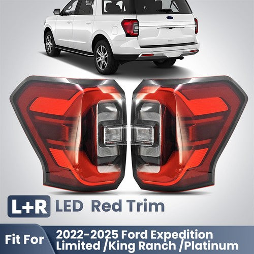 chrome LED tail light view 1 for Ford Expedition Limited King Ranch Platinum (2022-2024)
