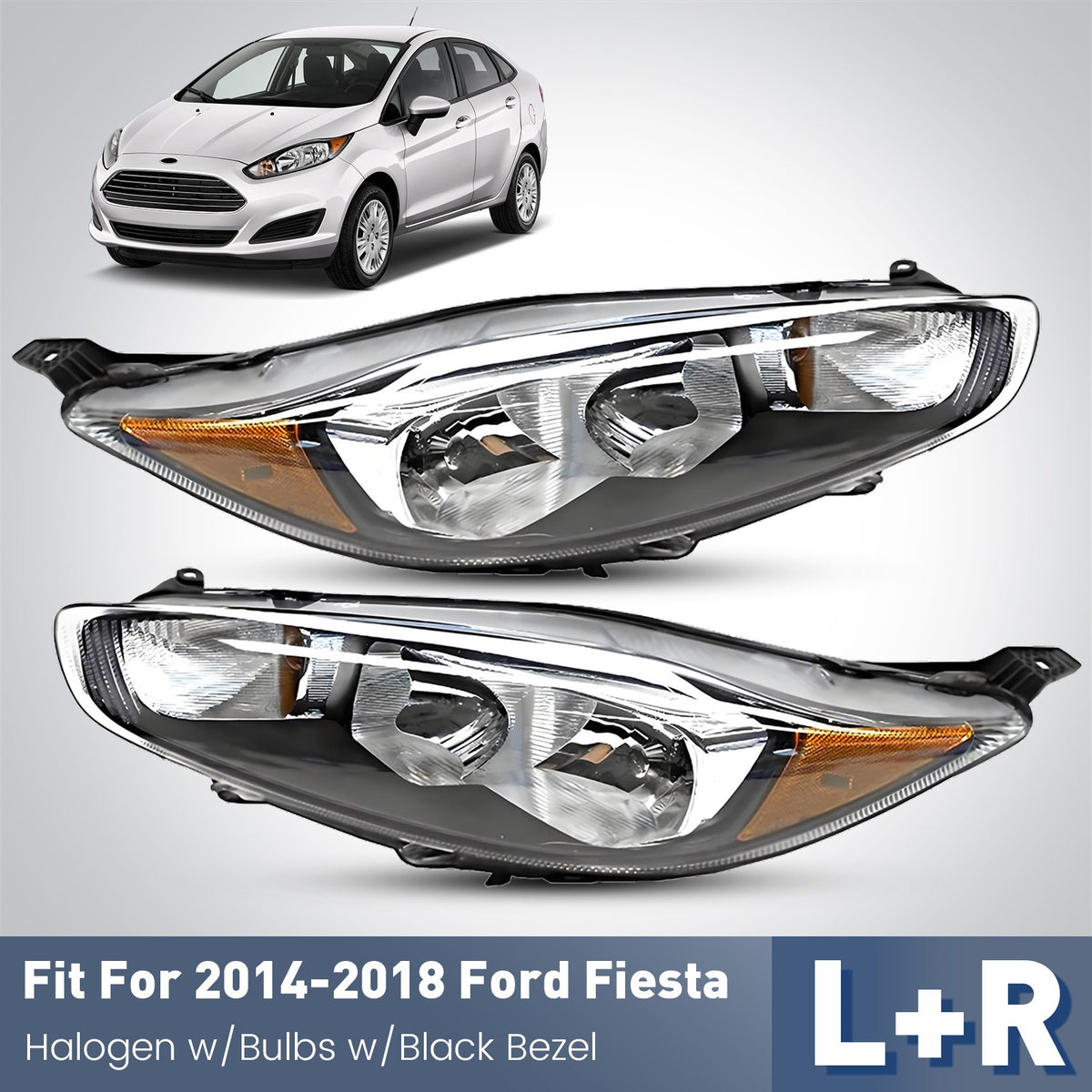 Fitment diagram for 2014-2019 Ford Fiesta headlights
