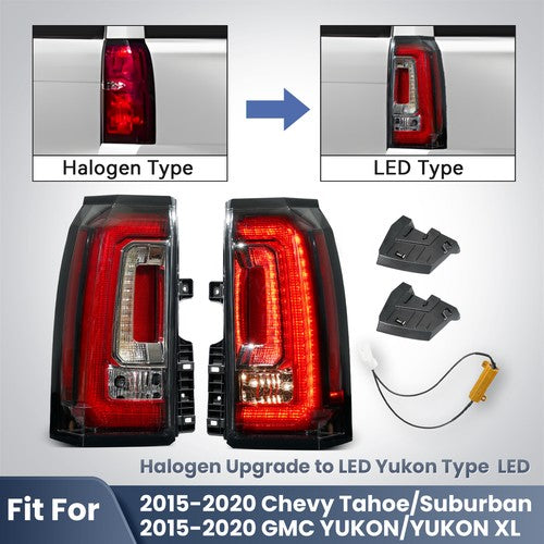 Yukon-style LED tail light view 1 for Chevy Tahoe & Suburban (2015-2020)