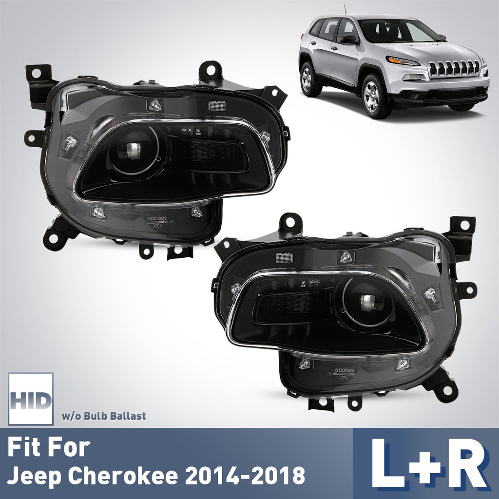 Fitment diagram for 2014-2018 Jeep Cherokee headlights