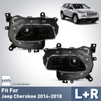 Fitment diagram for 2014-2018 Jeep Cherokee headlights