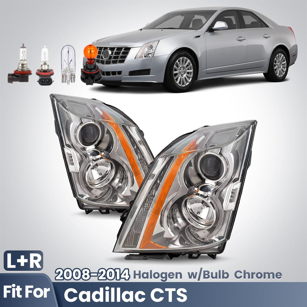 Fitment diagram for 2008-2014 Cadillac CTS headlights