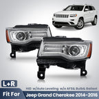 Fitment diagram for 2014-2016 Jeep Grand Cherokee headlights
