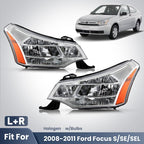 Fitment diagram for 2008-2011 Ford Focus headlights